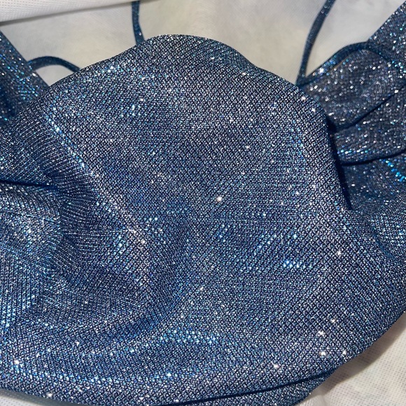 Size 0 Blue purple iridescent strapless prom gown. Lace up. B Darlin - Picture 8 of 9